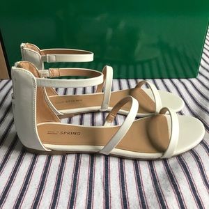 White Flat Sandals